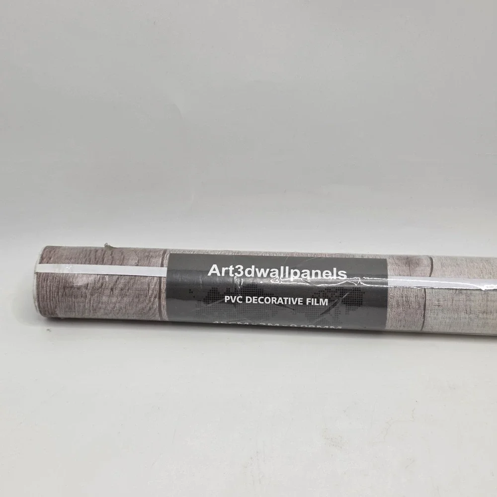 Art3dwallpanels Wood Grain Contact Paper Peel and Stick PVC Film Rustic Grey 2M